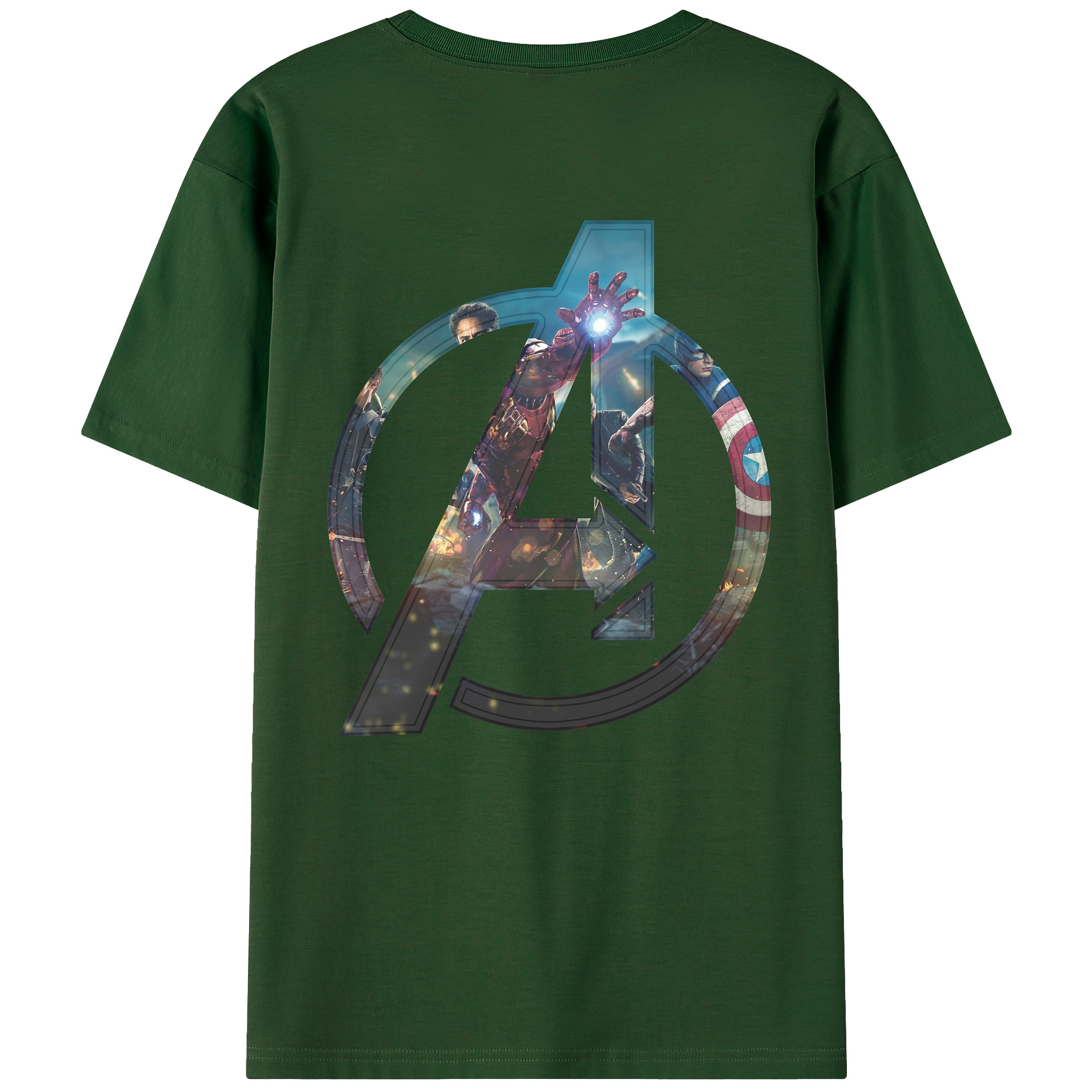 （画像用） アベンジャーズ The Avengers 綿100％半袖Tシャツ（背面プリント）